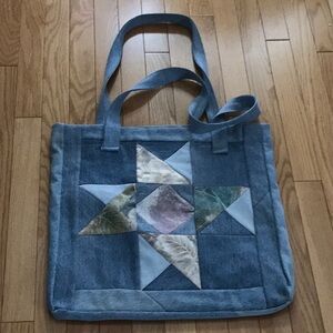 Upcycled Patchwork Denim Tote Bag